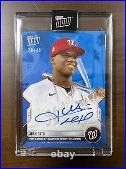 Juan Soto Topps NOW 2022 #567B On-Card Auto /49 Home Run Derby Champion