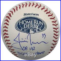 Justin Morneau Autographed 2008 Home Run Derby Baseball with 08 Derby Champ Insc