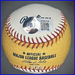 Justin Morneau Autographed 2008 Home Run Derby Moneyball, Gold with Champ Inscrip