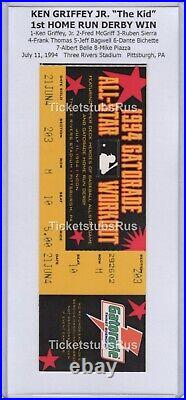 Ken Griffey Jr 1st HOME RUN DERBY WIN HR #1 1994 ALL STAR Mariners FULL Ticket