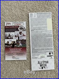Kris Bryant Signed 2015 All Star Game Ticket Stub JSA COA Home Run Derby Cubs