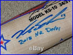 Kyle Schwarber Maple Dinger Signed 2018 Home Run Derby Game Bat Chicago Cubs