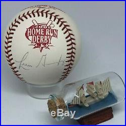 Luis Gonzalez signed Rawlings 2001 Home Run Derby Logo Baseball JSA COA A1365