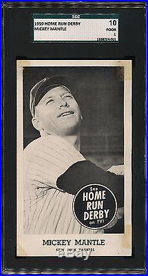 Mickey Mantle 1959 Home Run Derby Yankees Sgc 10/1