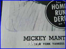 Mickey Mantle Home Run Derby On Tv 1988 Washed Out Autograph Signed Rare Coa Htf