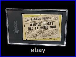 Mickey Mantle Yankees 1961 Topps #406 Blasts 565 Ft Home Run Graded Ex Nm Sgc 6