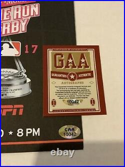 NY Yankees Aaron Judge 2017 Home Run Derby Program signed withCOA ALL STAR GAME