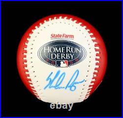 Nolan Ryan Signed 2008 Home Run Derby Baseball with Display Case & Wood Base / PSA