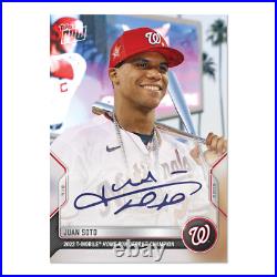 On-Card Auto # 44/99 Juan Soto 2022 MLB TOPPS NOW Card 567A Derby Champion