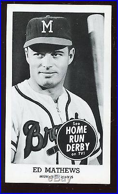 Original 1959 American Motors Home Run Derby Baseball Card Ed Mathews EXMT