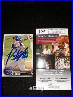 PETE ALONSO METS ROOKIE'HOME RUN DERBY WINNER' SIGNED 2016 BOWMAN WithJSA COA