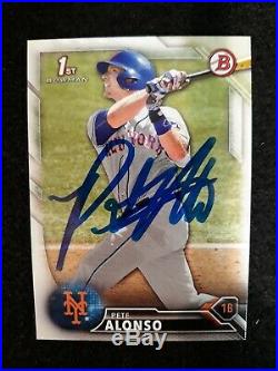 PETE ALONSO METS ROOKIE'HOME RUN DERBY WINNER' SIGNED 2016 BOWMAN WithJSA COA