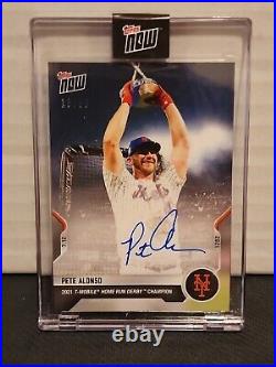 Pete Alonso Auto 2021 Topps NOW T-Mobile Home Run HR Derby Champion #504A /99