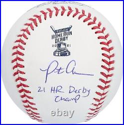 Pete Alonso Mets Signed 2021 Home Run Derby Baseball with2021 HR Derby Champ