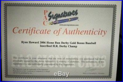 RYAN HOWARD SIGNED 06 HOME RUN DERBY ALL STAR BASEBALL INSCR HR DERBY CHAMP RARE