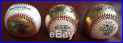 Rawlings Official 2011 2012 2013 Gold Home Run Derby Baseballs 24k GOLD SET