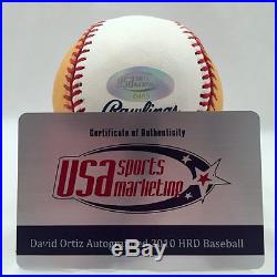 Red Sox David Ortiz Autographed 2010 Home Run Derby Baseball USA SM Auth #0495