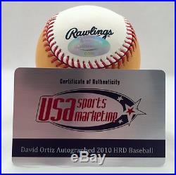Red Sox David Ortiz Autographed 2010 Home Run Derby Baseball USA SM Auth #0496