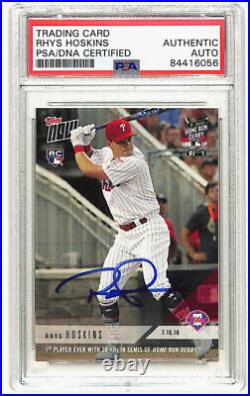 Rhys Hoskins signed auto 2018 Topps Now Home Run Derby rookie card PSA/DNA COA