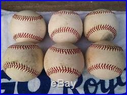 SIX RAWLINGS OFFICIAL HOME RUN DERBY MAJOR LEAGUE GAME USED FOUL BALLS 2012
