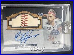 TOPPS DYNASTY 2019 BRYCE HARPER Ball AUTO /5 LEATHER Home Run Derby All Star