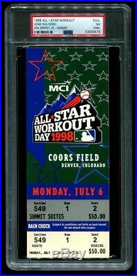 Ticket Baseball 1998 All-Star Full Home Run Derby Ken Griffey Jr. Winner PSA 7