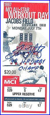 Tino Martinez Autographed 1997 MLB Home Run Derby Ticket New York Yankees w Insc