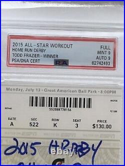 Todd Frazier MLB Ticket 2015 All Star Home Run Derby Workout Day PSA Autograph