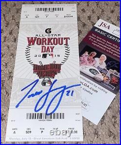 Todd Frazier Signed 2015 Home Run Derby Ticket Jsa Autograph Stub Unused Auto