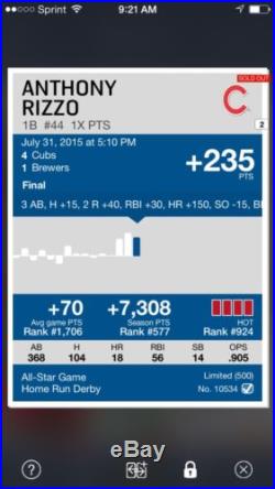 Topps Bunt Digital Anthony Rizzo Home Run Derby Black Variant Card
