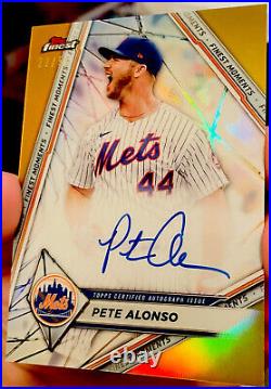 Topps Finest Pete Alonso Gold Auto Mets Moments Home Run Derby SP Hank Aaron /50