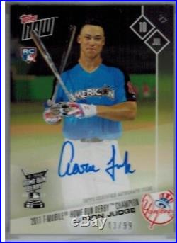 Topps NOW Aaron Judge #346A Auto Autograph RC 2017 Home Run Derby Champion /99