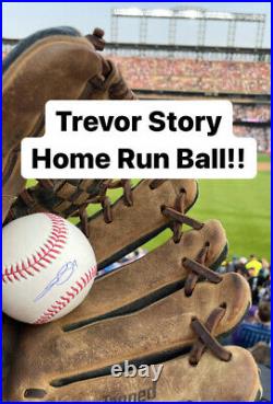 Trevor Story 2021 Home Run Derby Signed Ball. Home Run #6 From The 1st Round