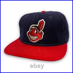 Vintage 90s Cleveland Indians Sports Specialties Fitted Wool Hat Cap Size 7 5/8