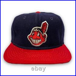 Vintage 90s Cleveland Indians Sports Specialties Fitted Wool Hat Cap Size 7 5/8