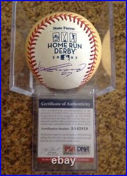 Vladimir Guerrero Autographed 2007 Home Run Derby Baseball. PSA DNA