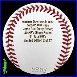 Vladimir Guerrero Jr Autographed Home Run Derby Baseball Ball Blue Jays Coa