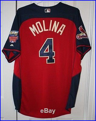 Yadier Molina St Louis Cardinals All Star BP Jersey 2014 Majestic Home Run Derby